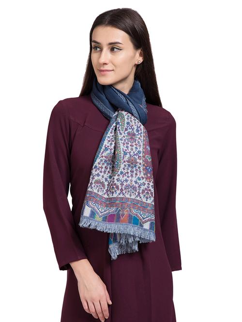 floral woolen stole - 15630239 - Very Small Image - 1