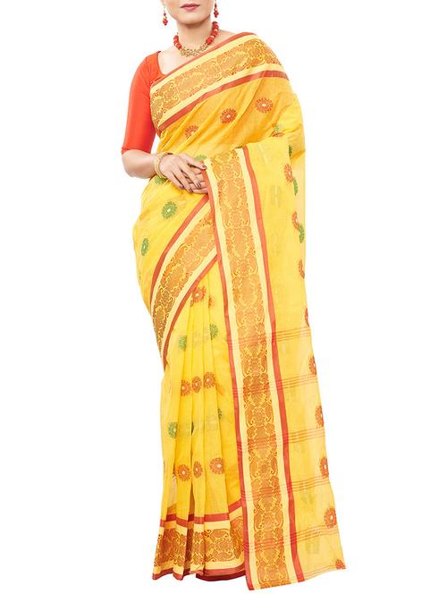 zari motifs tant saree - 15630333 - Very Small Image - 1