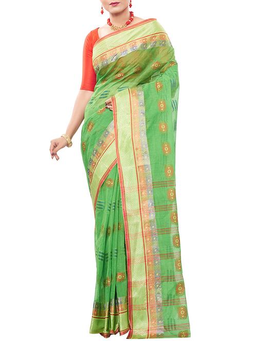 zari motifs tant saree - 15630337 - Very Small Image - 1