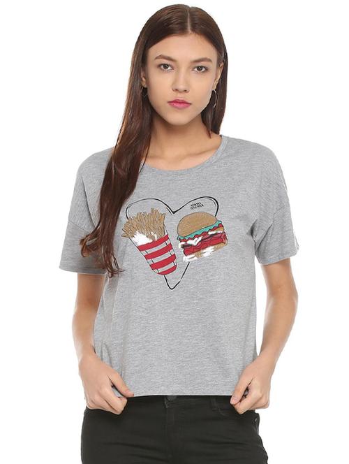 sequined detail graphic print tee - 15630721 - Very Small Image - 1