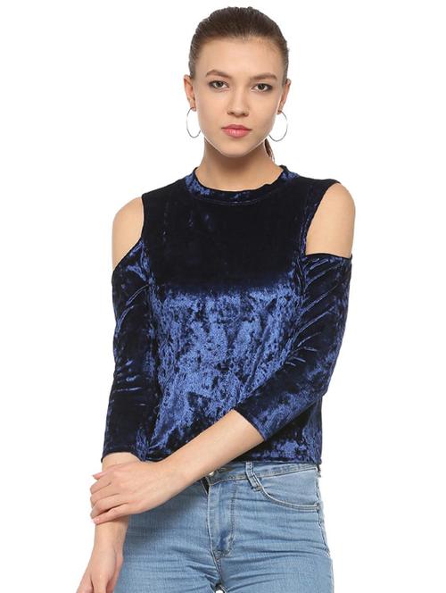 metallic cold shoulder top - 15630725 - Very Small Image - 1