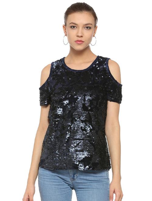cold shoulder sequined top - 15630726 - Very Small Image - 1
