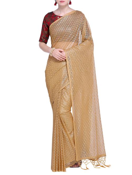 tone on tone embroidered saree with blouse - 15630885 - Very Small Image - 1