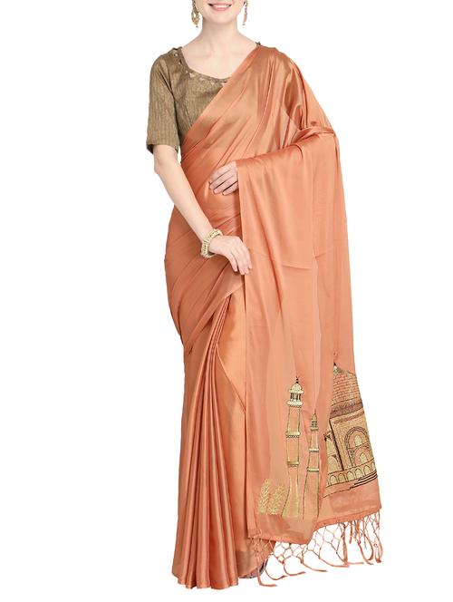 conversational embroidered pallu saree with blouse - 15630898 - Very Small Image - 1