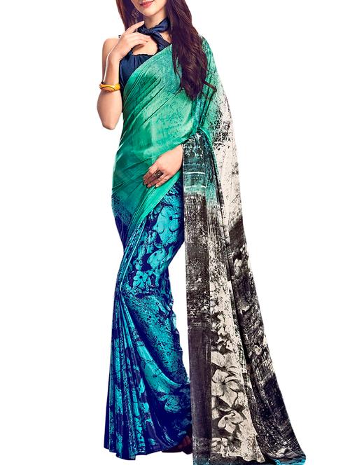 abstract printed saree with blouse - 15631661 - Very Small Image - 1