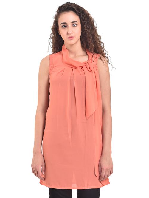 tie knot pleat detail neck tunic - 15631848 - Very Small Image - 1
