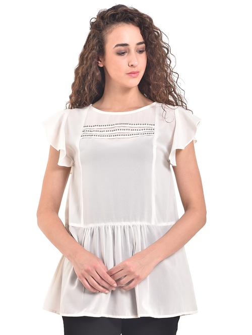 women's a line round neck top - 15631856 - Very Small Image - 1