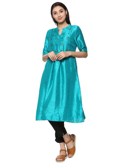 a-line embroidered kurta - 15632137 - Very Small Image - 1