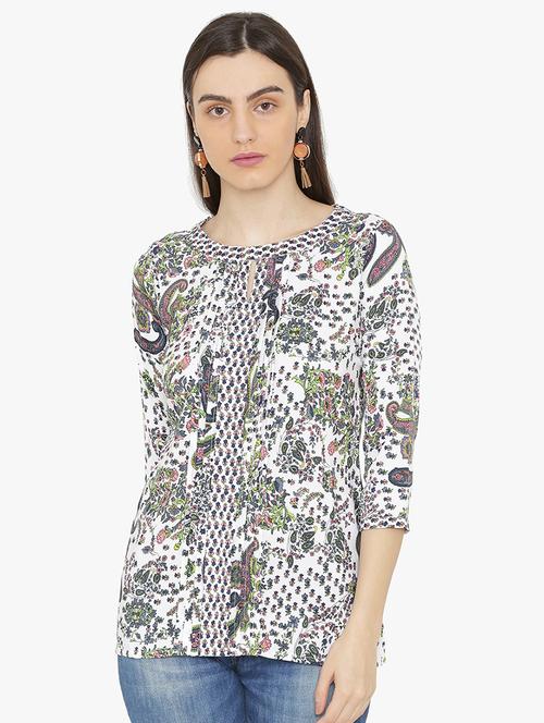 key hole front floral top - 15632441 - Very Small Image - 1
