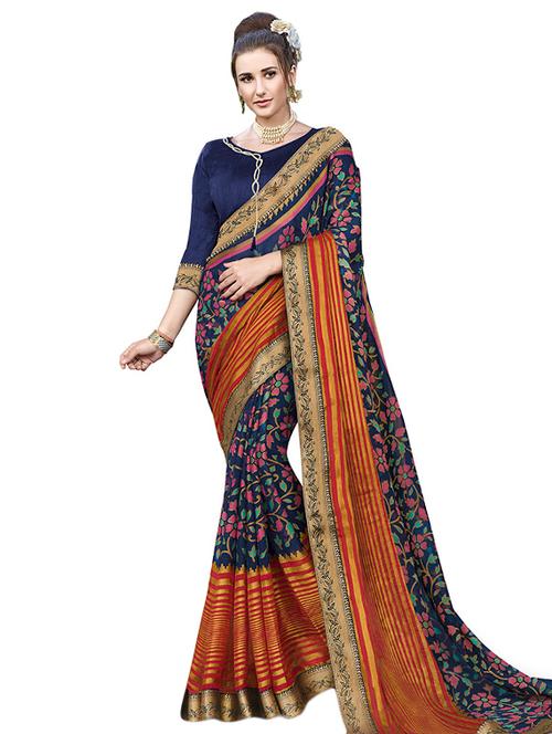 ditsy flora woven saree with blouse - 15635461 - Very Small Image - 1