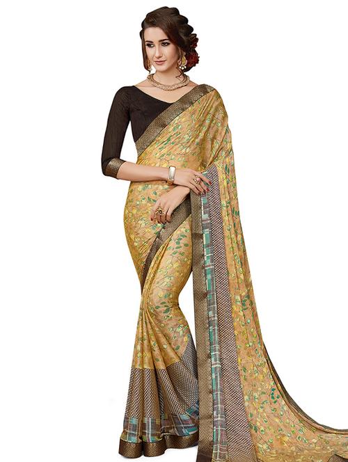 ditsy floral printed saree with blouse - 15635467 - Very Small Image - 1
