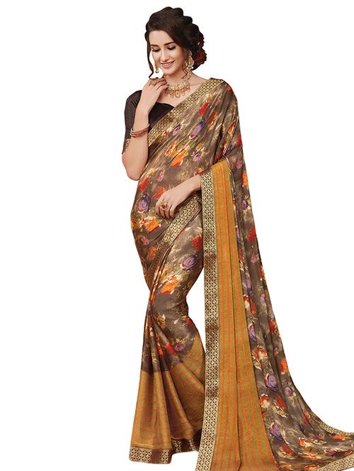 ditsy floral printed saree with blouse - 15635476 - Very Small Image - 1