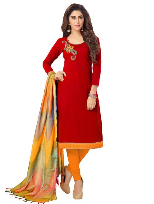 zardosi unstitched churidaar suit - 15636505 - Very Small Image - 1