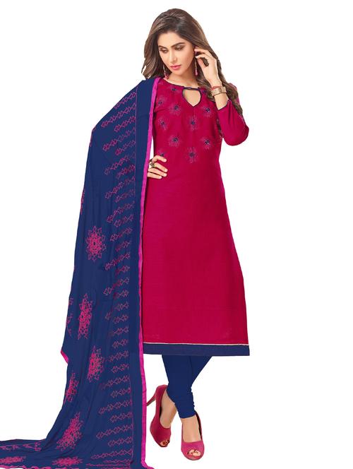 embroidered unstitched churidaar suit - 15636520 - Very Small Image - 1