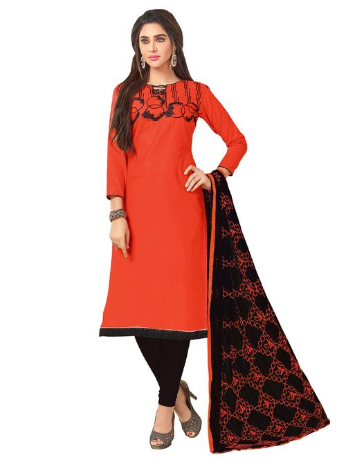 embroidered unstitched churidaar suit - 15636522 - Very Small Image - 1