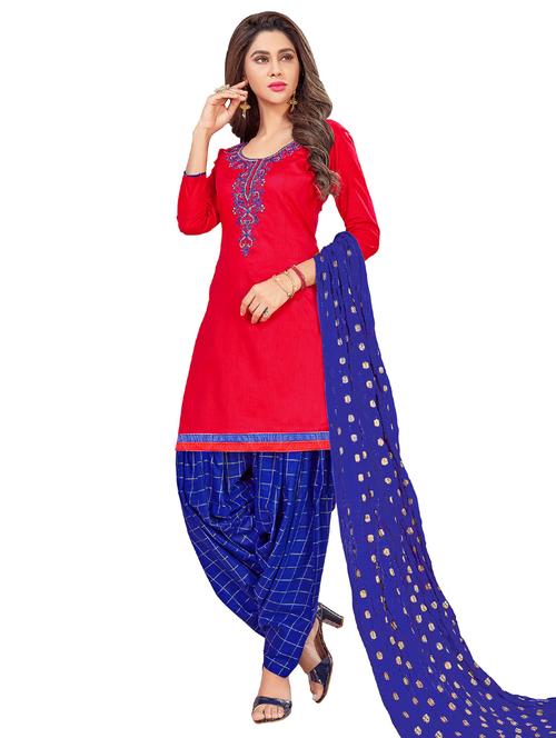 embroidered unstitched salwar suit - 15636529 - Very Small Image - 1