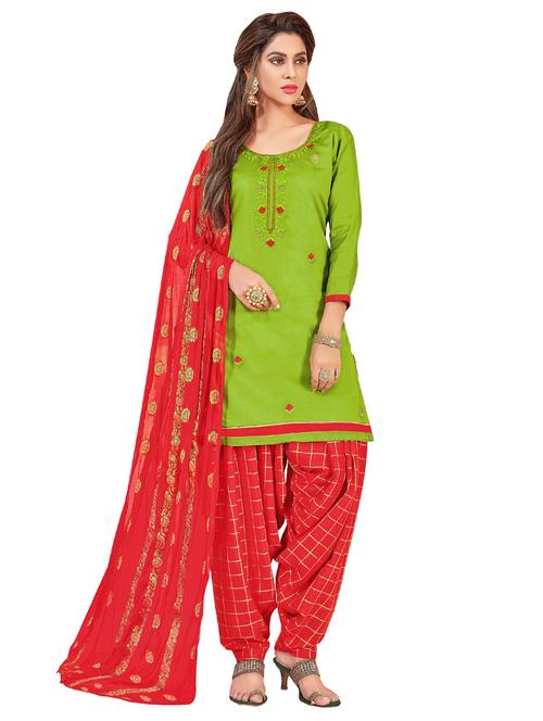 embroidered unstitched salwar suit - 15636533 - Very Small Image - 1