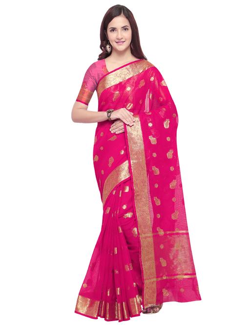 zari conversational kota doria saree with blouse - 15636822 - Very Small Image - 1