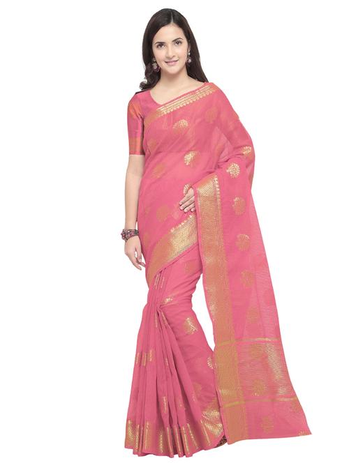 zari motifs kota doria saree with blouse - 15636830 - Very Small Image - 1
