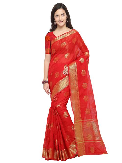 zari motifs kota doria saree with blouse - 15636832 - Very Small Image - 1