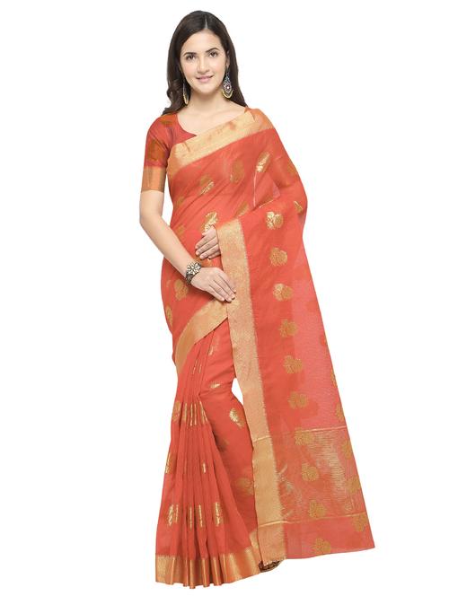 floral zari kota doria saree with blouse - 15636834 - Very Small Image - 1