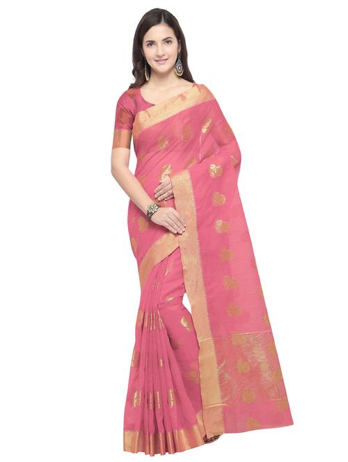 floral zari kota doria saree with blouse - 15636837 - Very Small Image - 1
