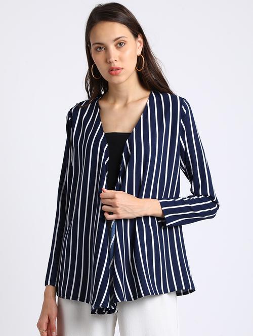 long sleeved striped shrug - 15637131 - Very Small Image - 1