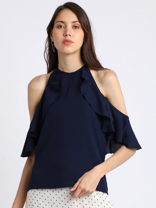 women's ruffle halter neck top - 15637143 - Very Small Image - 1