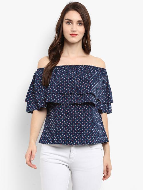 off shoulder floral layered top - 15637474 - Very Small Image - 1