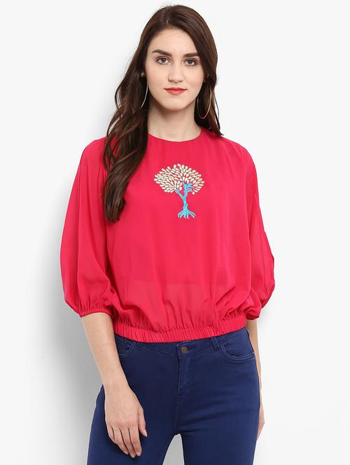 embroidered blouson top - 15637476 - Very Small Image - 1