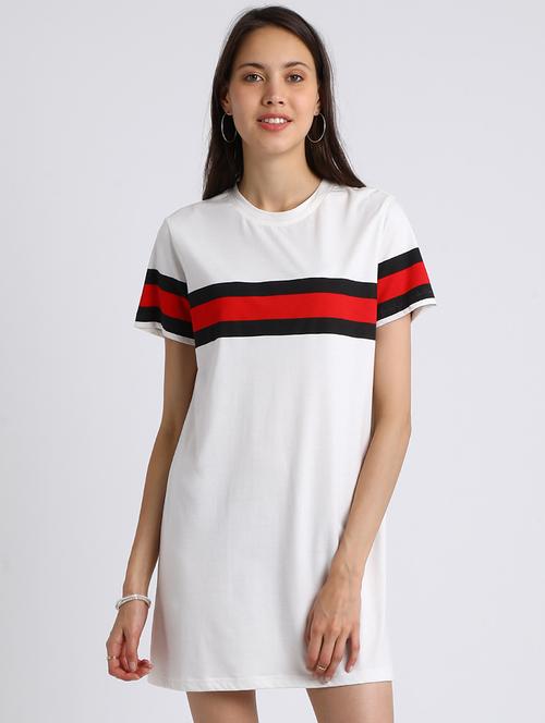 contrast stripe shift dress - 15637825 - Very Small Image - 1