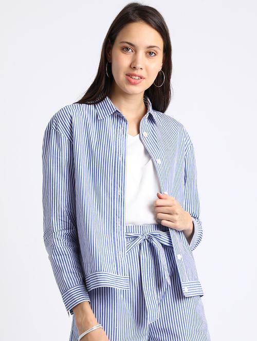 striped button up summer jacket - 15637834 - Very Small Image - 1