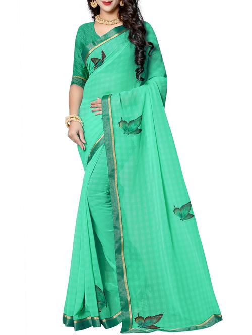 digital graphic printed saree with blouse - 15640052 - Very Small Image - 1