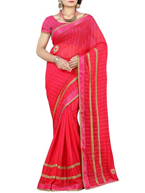 zari floral embroidered saree with blouse - 15640192 - Very Small Image - 1