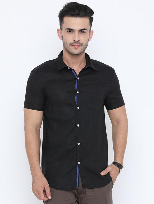 black cotton casual shirt - 15640377 - Very Small Image - 1