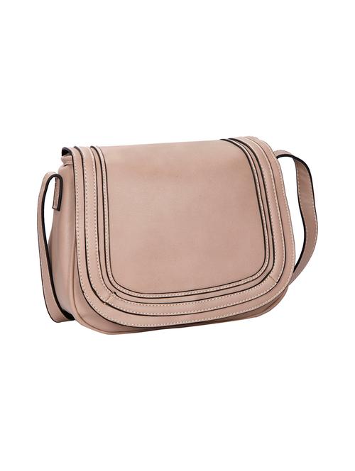 beige leatherette (pu) sling bag - 15640532 - Very Small Image - 1