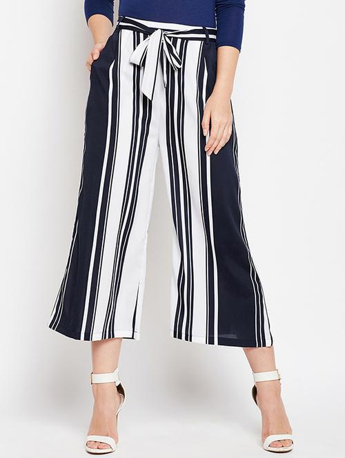 tie knot waist printed wide leg trouser - 15640854 - Very Small Image - 1