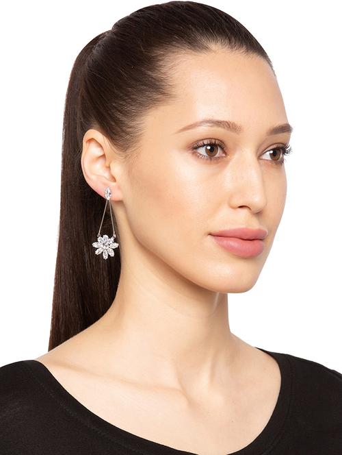 silver tone drop earrings - 15641124 - Very Small Image - 1