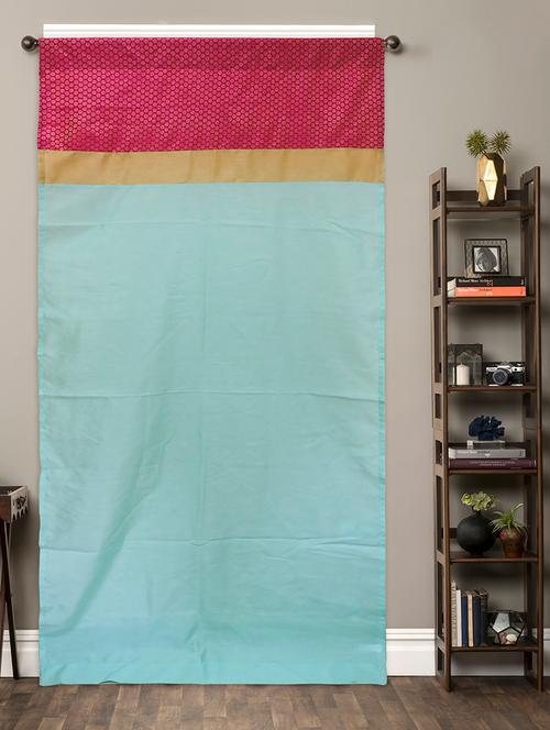 curtain with banaras jacquard fabric- set of 2 (110 x 240 cm) - 15641258 - Very Small Image - 1