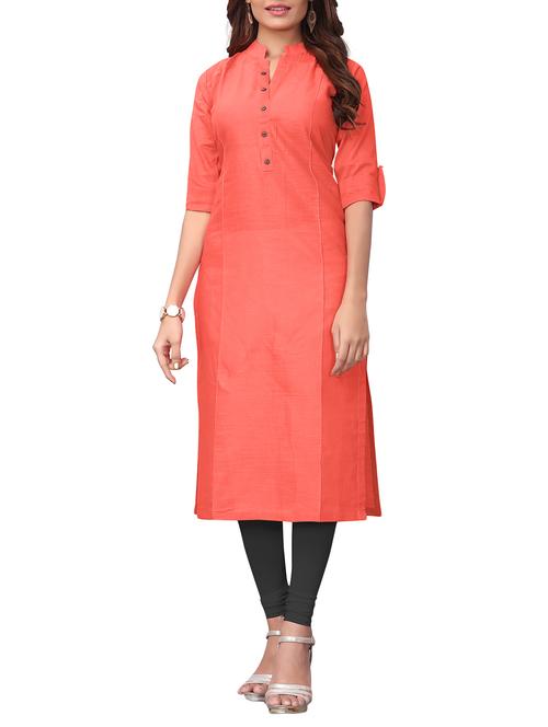 fuchsia straight solid kurta - 15641610 - Very Small Image - 1