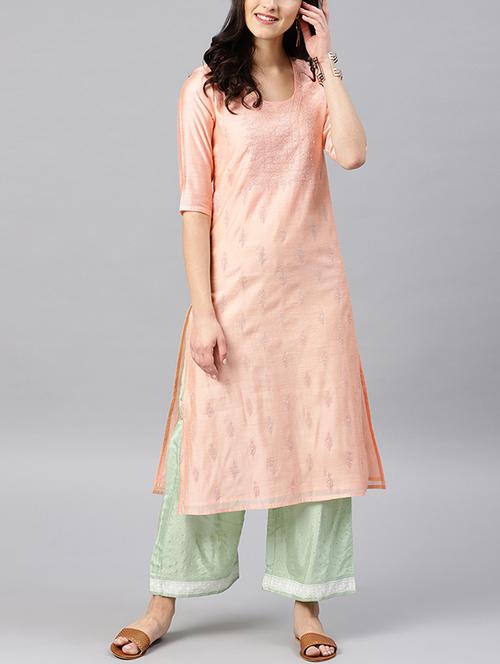 chanderi straight kurta - 15642312 - Very Small Image - 1