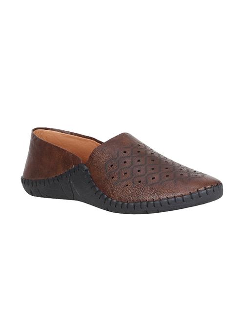 brown leatherette casual slip ons - 15642447 - Very Small Image - 1