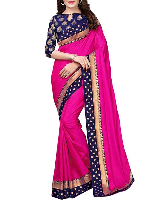 zari lace border saree with blouse - 15643031 - Very Small Image - 1
