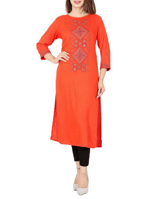 embroidered straight kurta - 15643091 - Very Small Image - 1