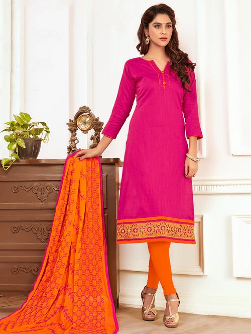 embroidered unstitched churidaar suit - 15643315 - Very Small Image - 1