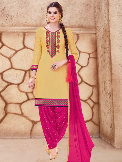 embroidered unstitched salwar suit - 15643324 - Very Small Image - 1
