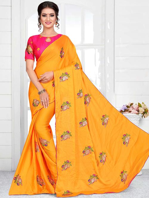 conversational embroidered saree with blouse - 15644440 - Very Small Image - 1