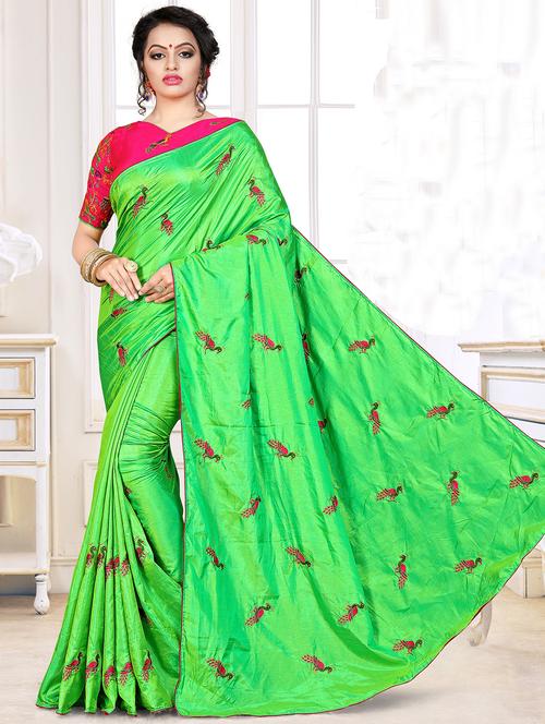 women's embroidered saree with blouse - 15644442 - Very Small Image - 1