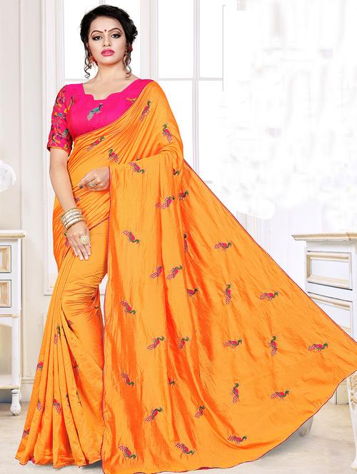 conversational embroidered saree with blouse - 15644443 - Very Small Image - 1