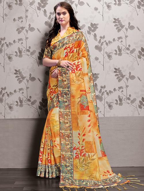 digital printed saree with blouse - 15644626 - Very Small Image - 1